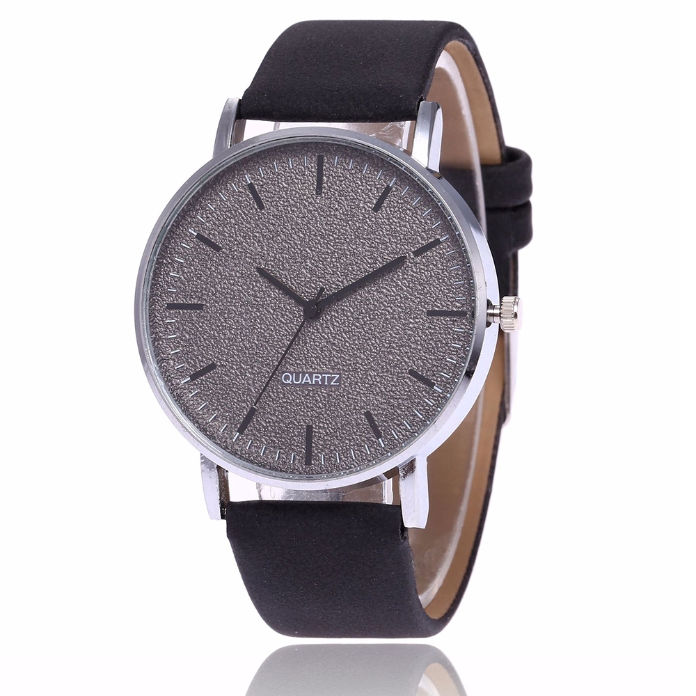 [XIJING-COD] Fashion Casual Roman Scale Imitation Leather Quartz Wrist Watch Unisex Couple Gift