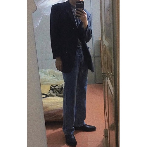 Quần Jeans Nam Nữ Vintage Lưng Cao Ống Suông Thập Niên 80 New Quần Bò Dài Eo Cao