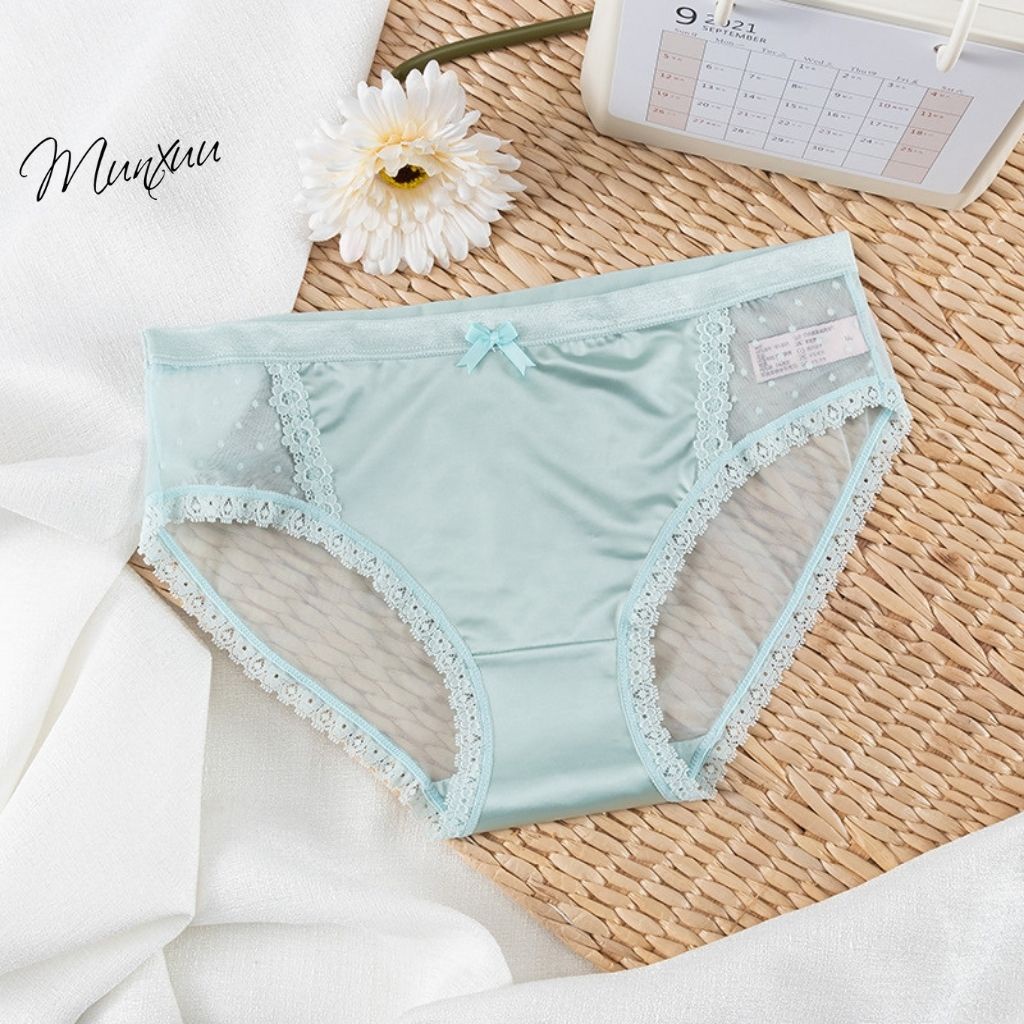 Quần lót đúc su cao cấp phối ren kim sa siêu thông thoáng gợi cảm - MUNXUU QC100
