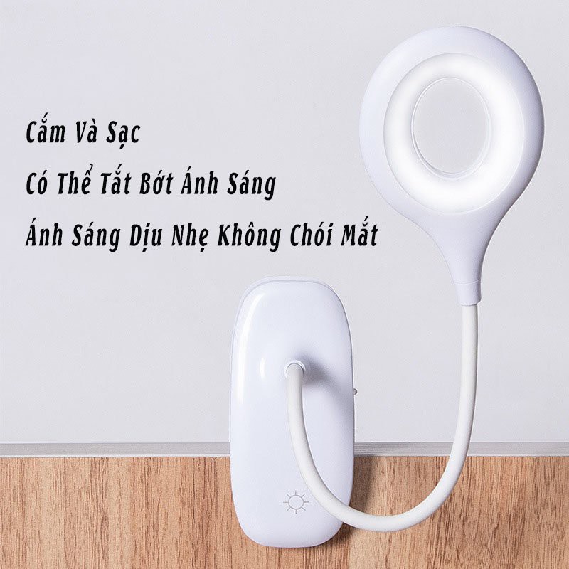 Đèn Học Kẹp Bàn, Đèn Học Cho Bé Chống Cận Cảm Ứng Tích Điện Thông Minh, ASAKI OFFICIAL