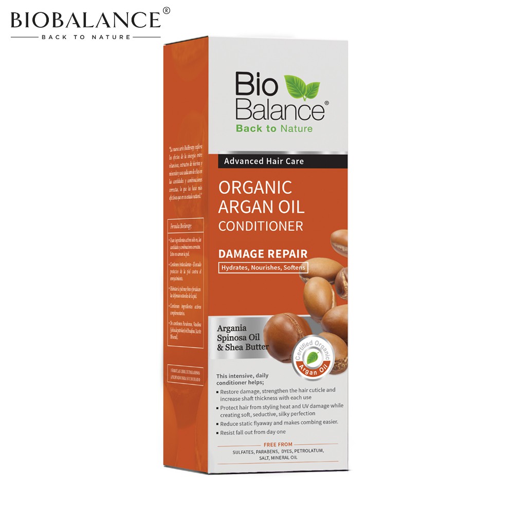 Dầu Xả Hữu Cơ Tinh Dầu Argan Mềm Mượt Chống Rụng Và Kích Thích Mọc Tóc BIO BALANCE 330ML [  BIOBALANCE ]