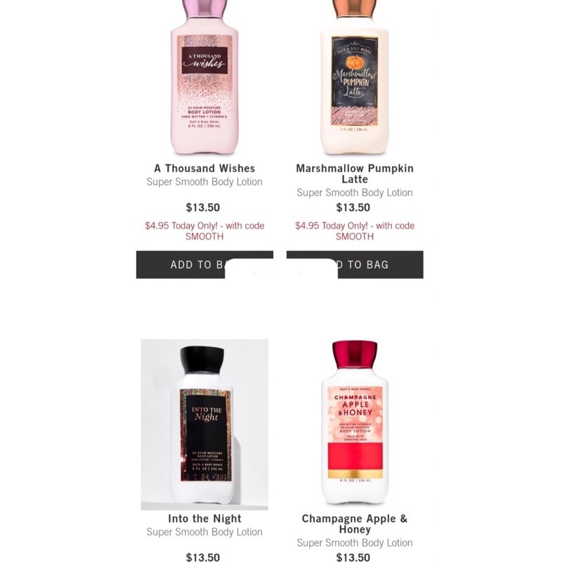 [BILL US] Dưỡng Thể Bath &amp; Body Works