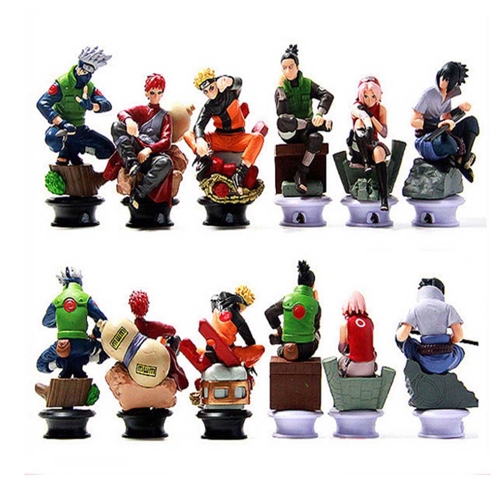 Bộ 6 Mô Hình Nhân Vật Uzumaki Naruto kakashi Haruno Sakura Sasuke Gaara Bằng PVC