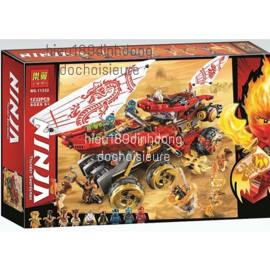 Lắp ráp xếp hình NOT Lego Ninjago Movie 70677 Lari 11332 : cỗ xe tăng Cuộc Chiến Trên Sa Mạc 1232 mảnh