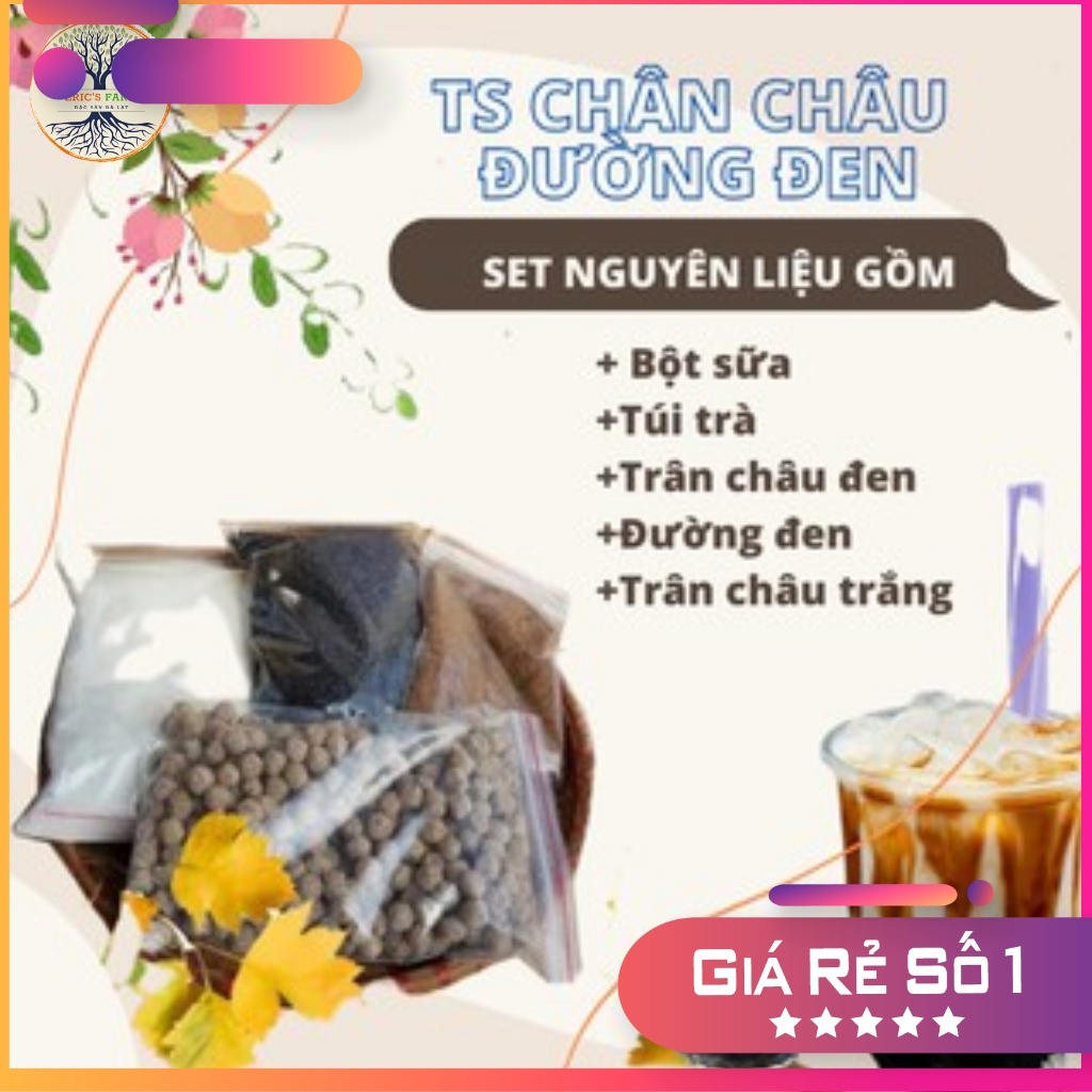 Set trà sữa trân châu đường đen tự pha 15 - 20 ly, thơm ngon, chất lượng. Eric's Food - Đặc sản Đà Lạt