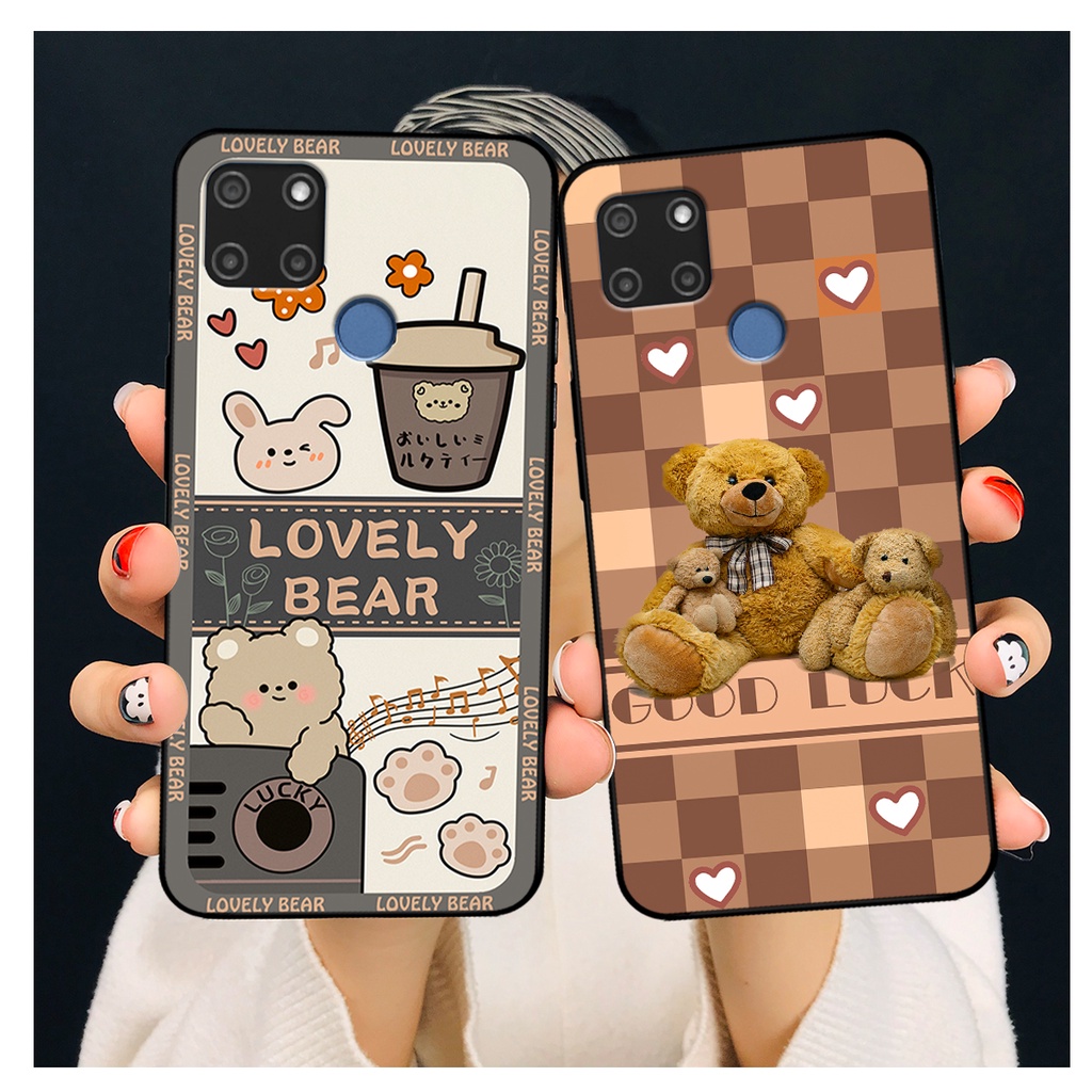 Ốp lưng Realme C12 - Realme C15 in hình gấu bear dễ thương, bền đẹp