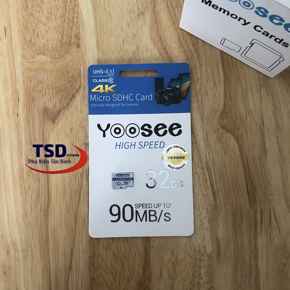 Thẻ Nhớ Microsdxc 32GB YOOSEE Extreme Plus UHS-I U3 4K R90MB/S W40MB/S Chính Hãng