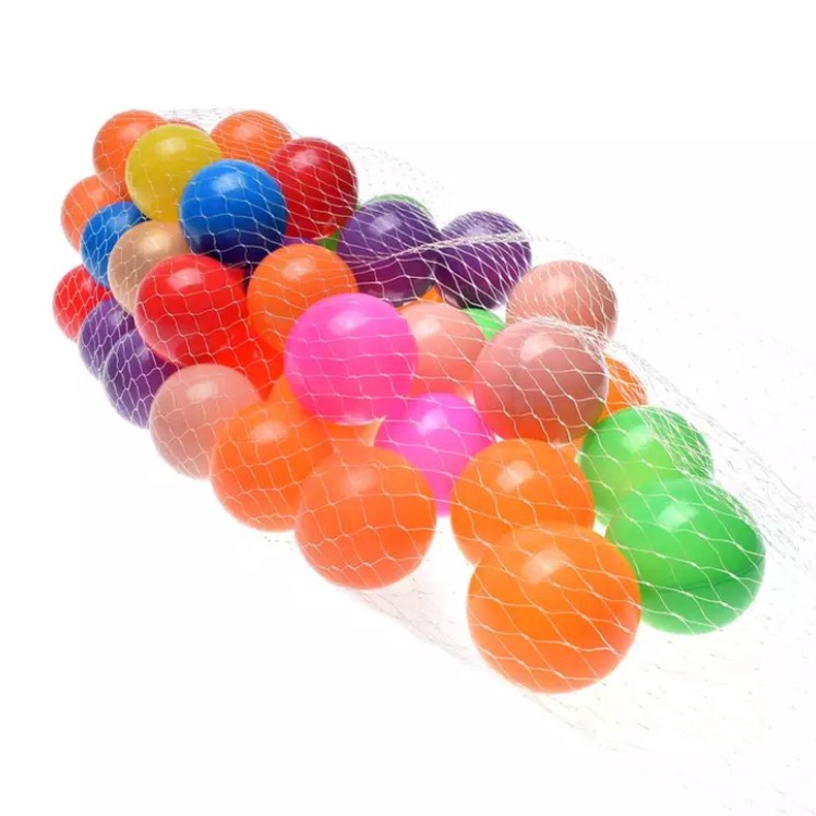 Túi 50 quả bóng nhựa cho bé kích thước 5,5cm mềm nhiều màu sắc cho bé, không mùi, chất liệu nhựa ABS an toàn cho bé