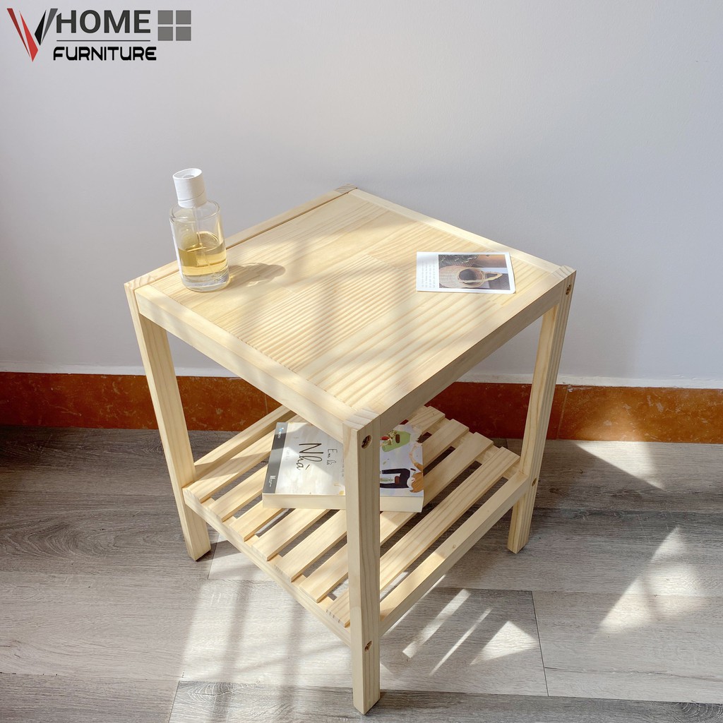 Kệ Đầu Giường Gỗ Thông VHOME Furniture Mặt Gỗ 35cm x 35cm x 50cm Nội Thất Lắp Ráp | BigBuy360 - bigbuy360.vn
