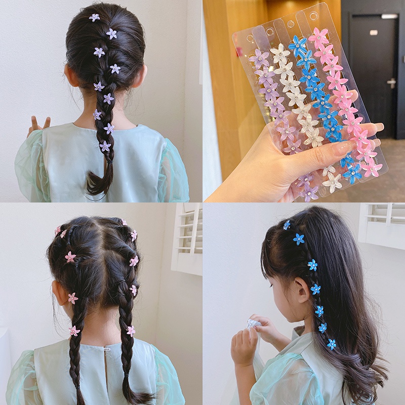 Set 10 KẹP TóC HìNh Hoa ĐíNh Kim Cương Pha Lê Giả Dễ Thương Cho Nữ