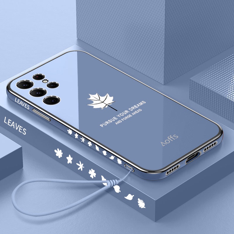 QIANZI Ốp Lưng Mềm Chống Sốc Họa Tiết Lá Cho Samsung S21 S21 PLUS S21 + S21 Ultra S21 FE S22 S22 Ultra S22 PLUS