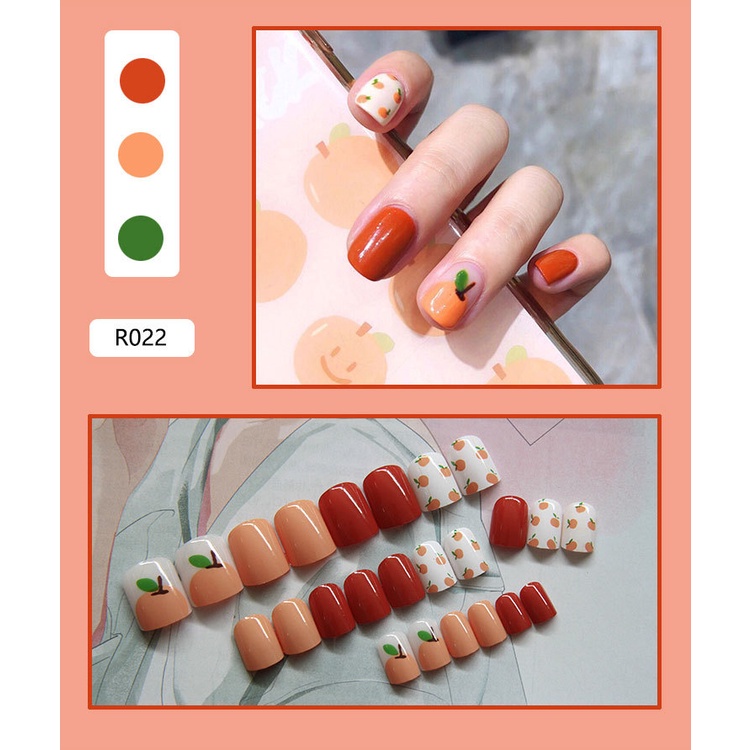 [Hàng mới về] Set 24 móng tay giả thời trang có keo dán R021-R040