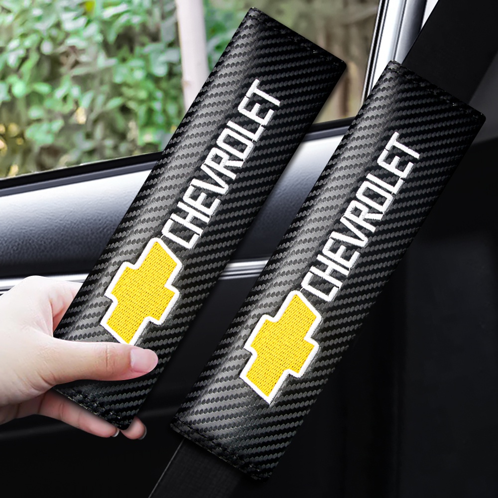 Set 2 Vỏ Bọc Dây Đai An Toàn Bằng Sợi Carbon Cho Chevrolet Captiva Cruze Spark Onix S10 Prisma Sonic