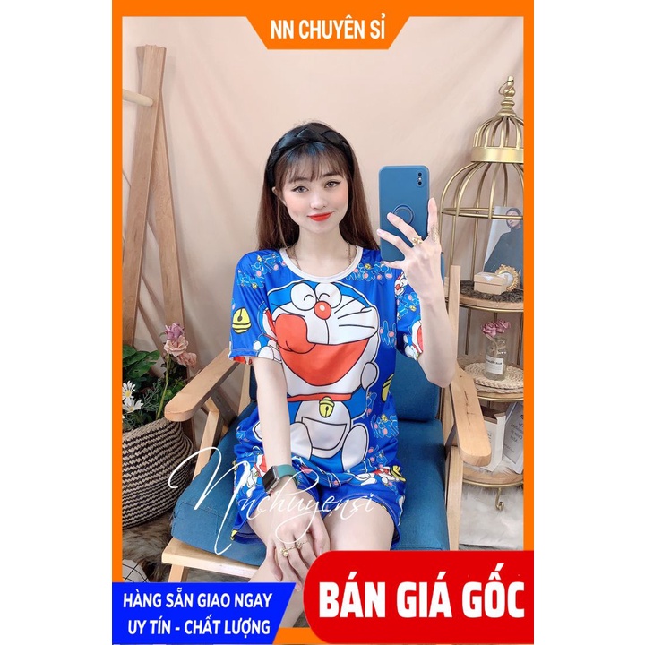 Đồ bộ bé trai bé gái size 7kg đến 70kg chất thun mềm mát in hình DOREMON hoạt hình dễ thương DBRBD FULL SIZE