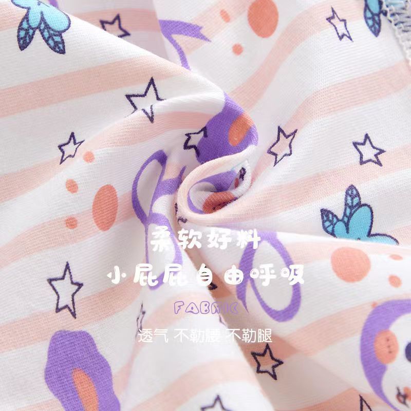 ❤Bộ 4 Quần Lót Tam Giác Bằng cotton Nguyên Chất Kháng Khuẩn Không Kẹp Cho Bé Gái