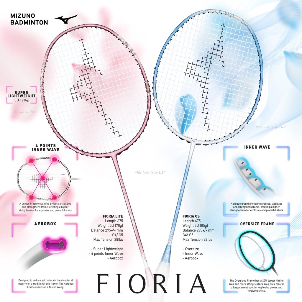 Vợt cầu lông Mizuno Fioria Lite - 5U