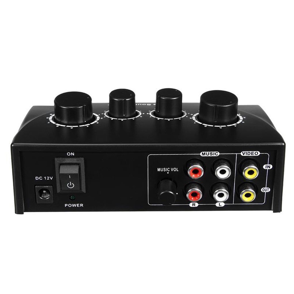 MC-Sound Mixer Dual Mic Inputs Company Stage Home KTV Rooms Digital Karaoke Professional Audio System Machine US Plug