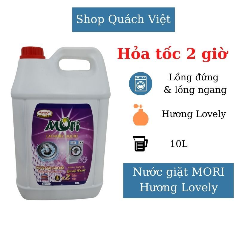 Nước giặt cao cấp MORI hương LOVELY- can 10L - hương thơm ngọt ngào, nồng nàn