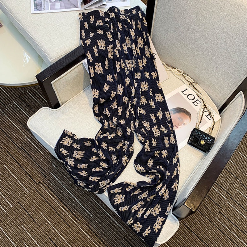 Quần Dài In Hình Hoạt Hình Thời Trang 198526 Quần Dài Ống Rộng Lưng Cao Tôn Dáng Hợp Thời Trang