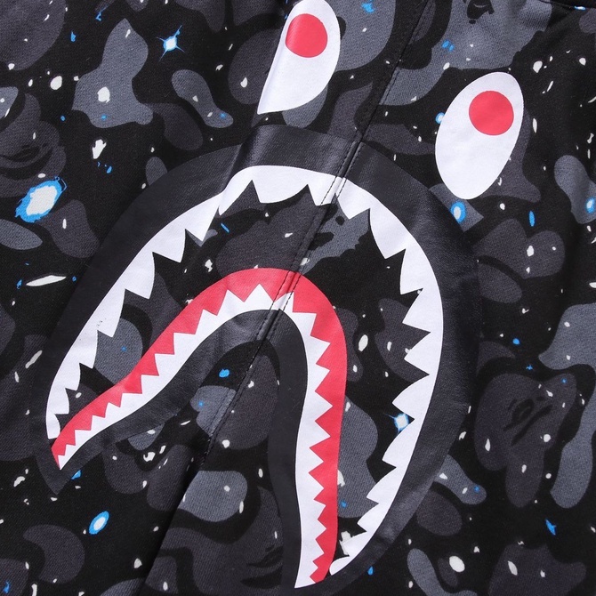 Quần Short Bape Shark Space Camo SS2022, Quần đùi Bape galaxy có phát quang trong tối, Chất liệu Cotton DuSo