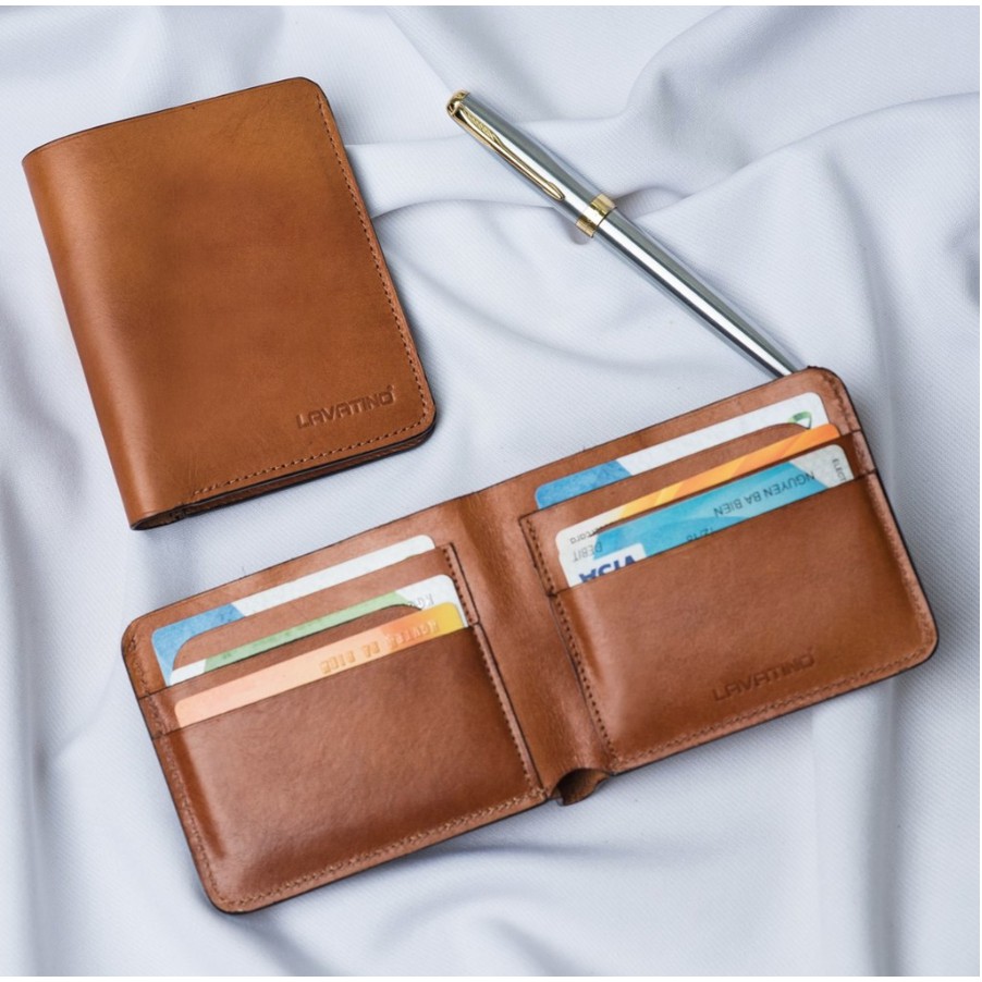 Ví Da Nam Cao Cấp LAVATINO WAVE - 100% Da Bò VEG Ý, Handmade Khâu Tay, Nét Từng Đường Chỉ - Quà Tặng Ý Nghĩa Người Thân