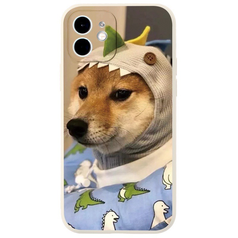 Ốp lưng iphone Cún Siba Dog cặp đôi cute cạnh vuông chống sốc bảo vệ camera 7plus/8plus/x/xs/xsmax/11/12/13/pro/promax