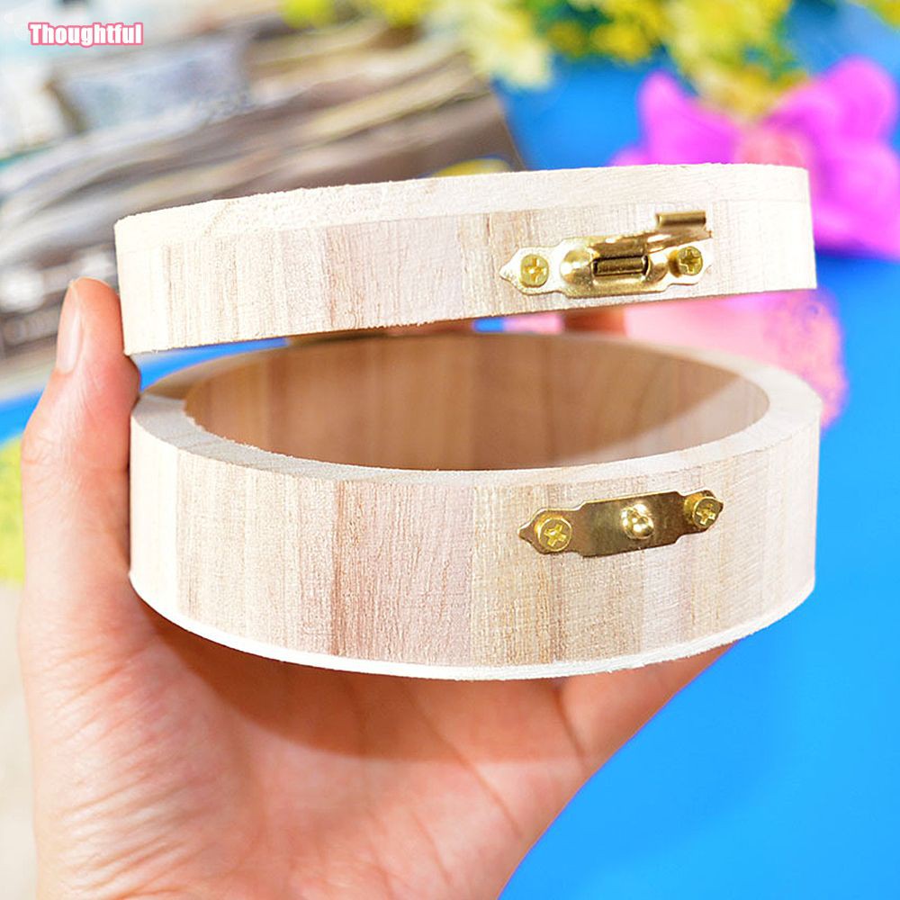 Hộp Gỗ Tròn Đựng Đồng Hồ, Trang Sức Kích Thước 9.8x9.8x4.3cm