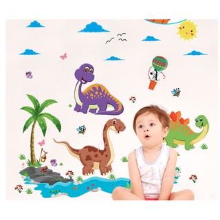 Decal dán tường hình khủng long kute cho bé