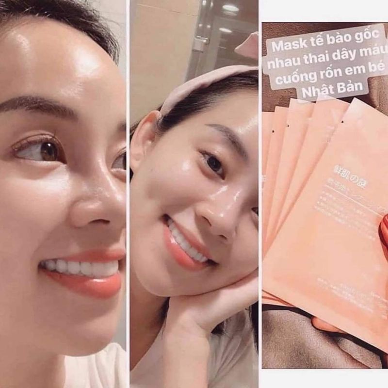 [Combo 20 miếng] Mặt nạ Nhau Thai Cừu Tế Bào Gốc Cuống Rốn Rwine Beauty Stem Cell Placenta Mask Nhật Bản