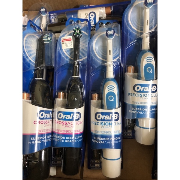 Bàn Chải Pin Oral-B Clinical - Nhều loại đầu - Dùng Pin AA - Hẹn giờ 2 phút