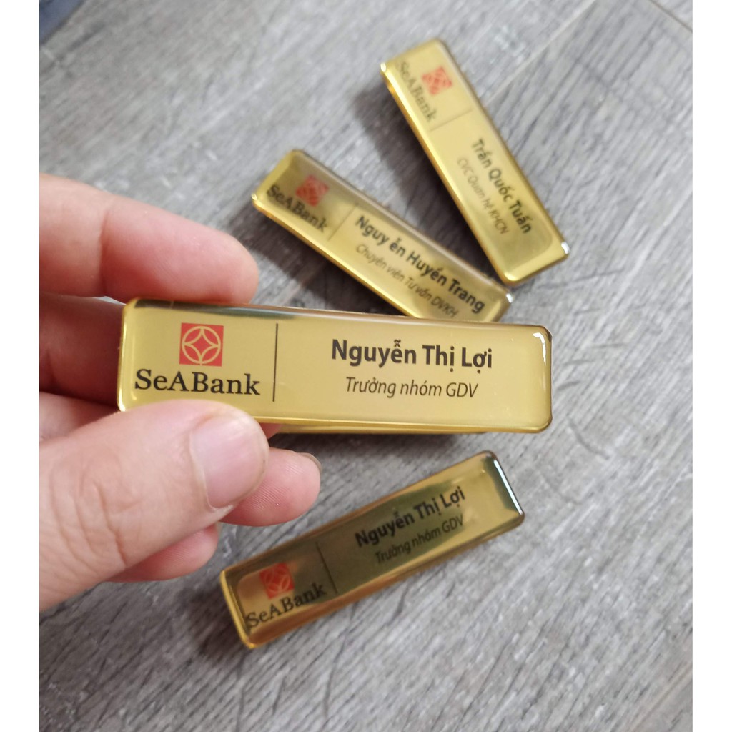 Thẻ tên nhân viên cài áo dùng nam châm, name tag