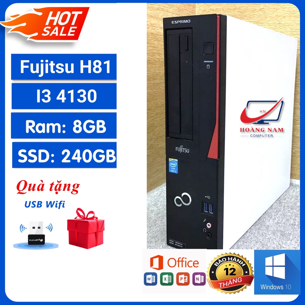 Case Máy Tính Đồng Bộ Dell ⚡️Freeship⚡️ PC Văn Phòng Dell Optiplex 3020 Core i3 4130/Ram 8GB/ SSD 240GB - BH 12 Tháng