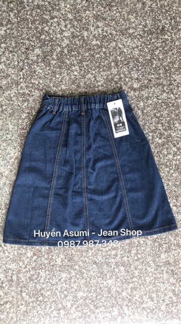 [Ảnh shop tự chụp] - Chân váy jean xoè ngang gối | BigBuy360 - bigbuy360.vn