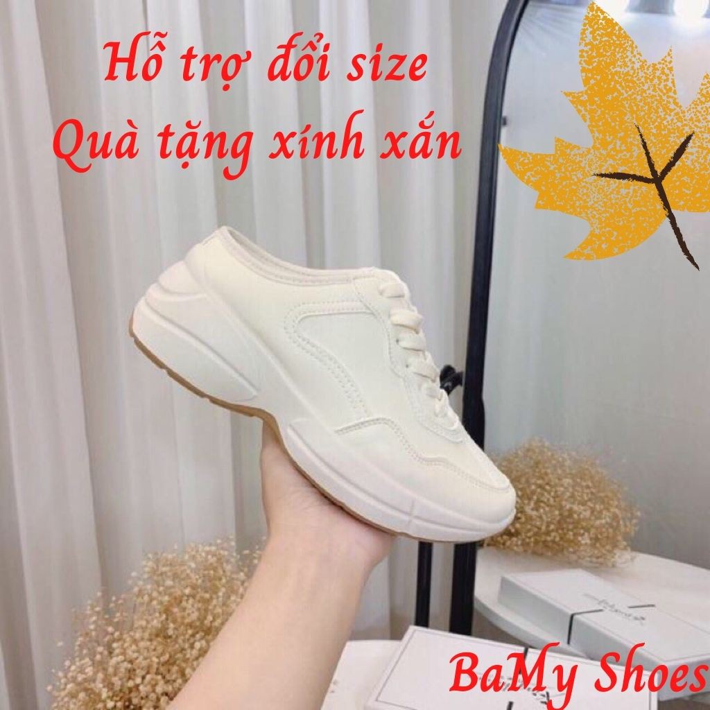 GIÀY SỤC THỂ THAO ULZZANG ĐỘN ĐẾ, sục da phong cách màu be form nhỏ