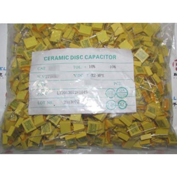 [100 CON]275V103K TỤ VÀNG X2 275V 0.01uF 10nF 10000pF 103K  275V