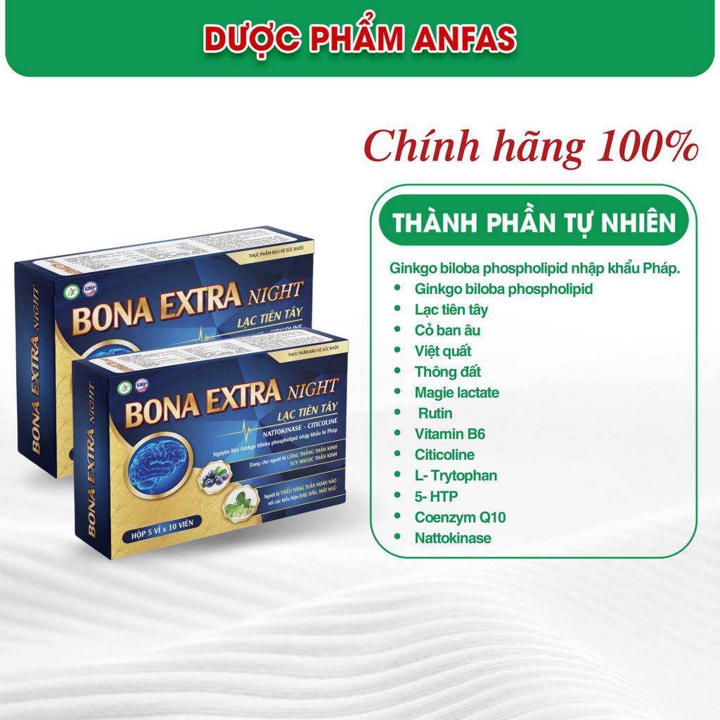 Viên uống Bona Extra Night Anfas, giảm đau đầu, bổ não, tăng cường máu lên não