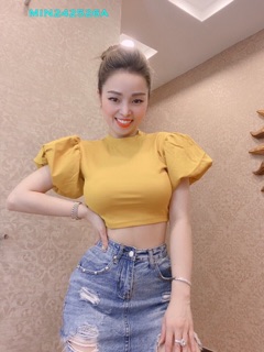 Áo thun croptop tay phồng