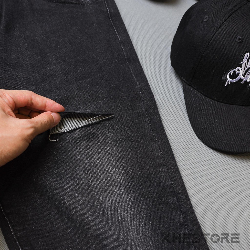 Quần Jeans Nam Khestore J-13 , Jeans Baggy Đen Rách Phong Cách Hàn Quốc | BigBuy360 - bigbuy360.vn