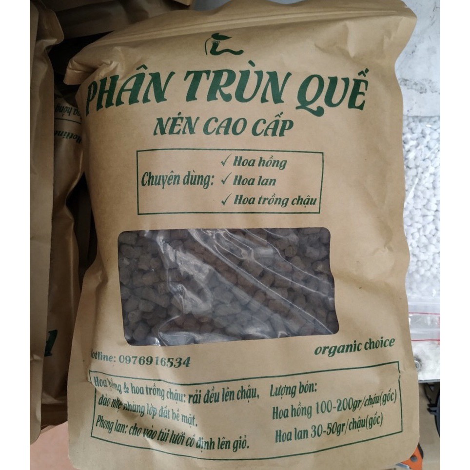 Phân trùn quế nén cao cấp dạng viên gói 1kg