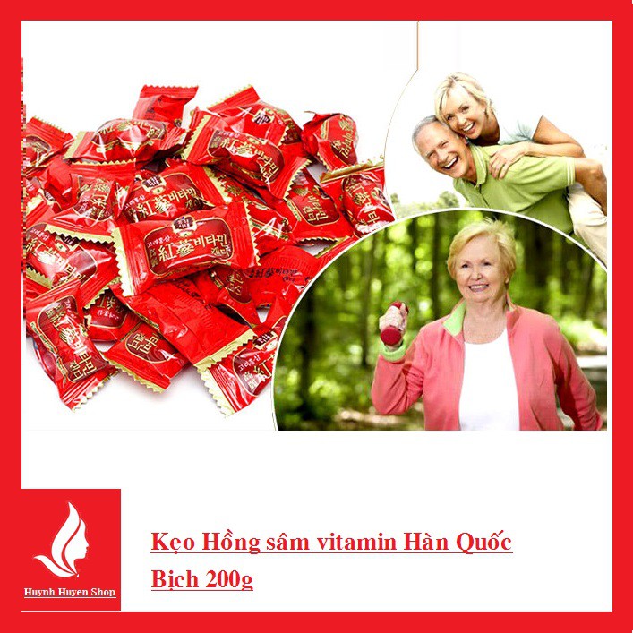 [combo 10] kẹo hồng sâm vitamin hàn quốc loại ngon bịch 200g date mới