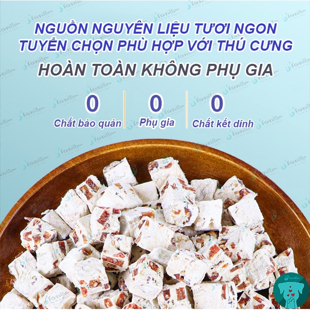 Snack chó mèo JFamille, Viên Phô mai nướng thịt Vịt và rau củ, treat thưởng cho chó, bổ sung Protein và chất xơ. JF176