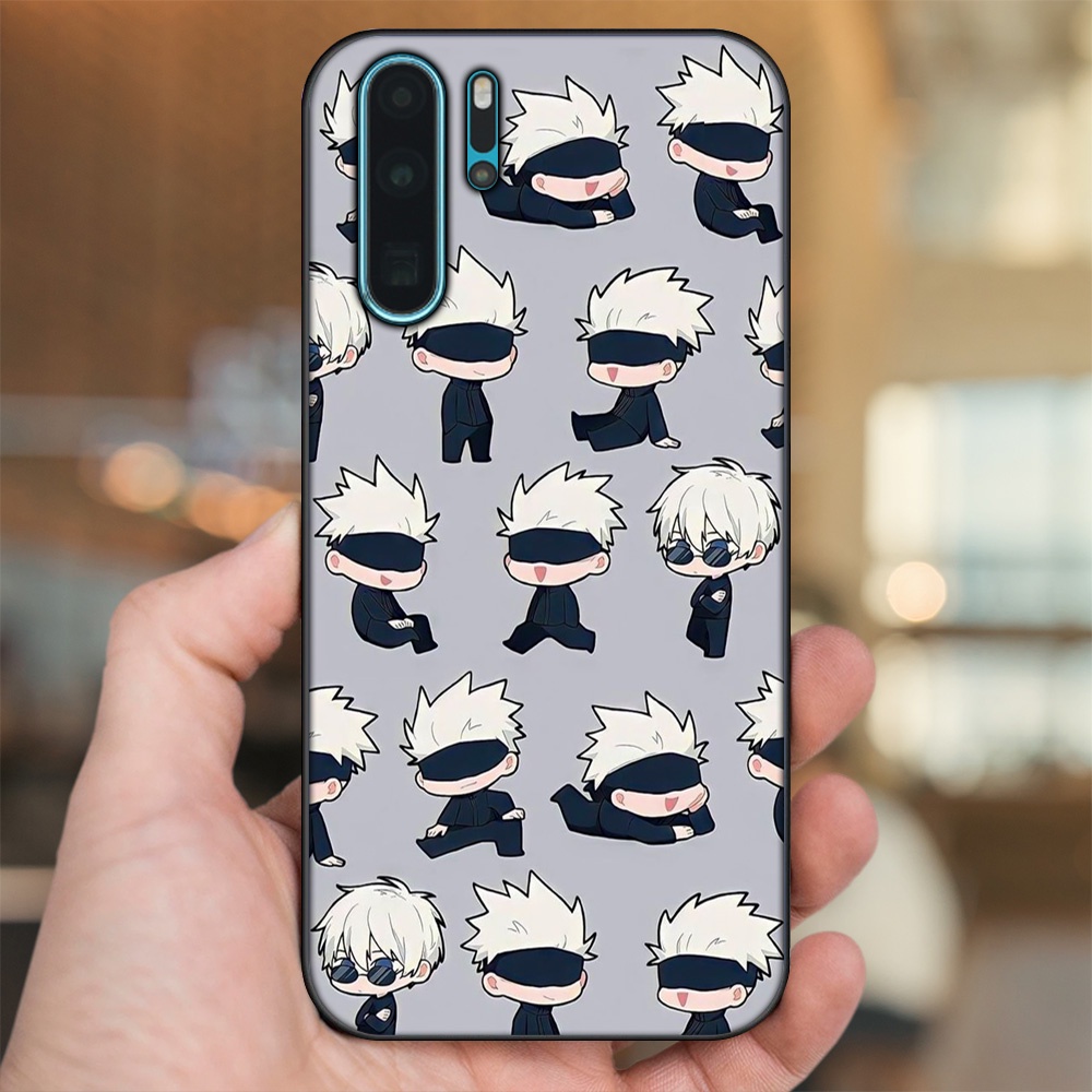 Ốp lưng Huawei P30 Pro viền đen in hình Satoru Jujutsu Kaisen