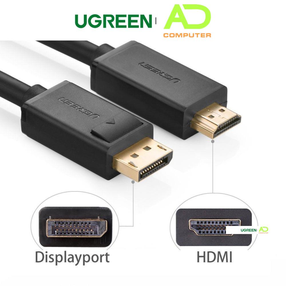 Dây cáp DisplayPort sang HDMI hỗ trợ phân giải 1920x1200 UGREEN DP101 - Hàng phân phối chính hãng - Bảo hành 18 tháng