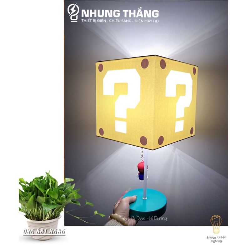 Đèn Bàn Dấu Hỏi Giật Dây Super Mario DB-915 - 3 Chế Độ Ánh Sáng - Decor Trang Trí Phòng Ngủ,Bàn Làm Việc - Bảo Hành 1Năm