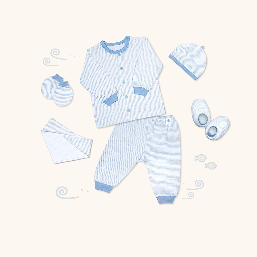 Set 5 Món Đồ Dài Sơ Sinh MIOMIO - Cho Bé Trai, Bé Gái (Từ 0-3M), Vải Cotton