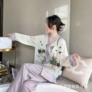 Bộ Lụa Mặc Nhà Pijama Nữ Lụa Cao Cấp Mát Mềm Mịn ELSA PIJAMA