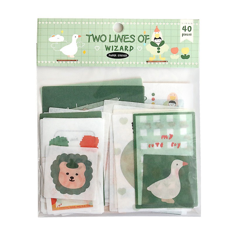 Set 40 miếng hình dán trang trí Simno paper sticker