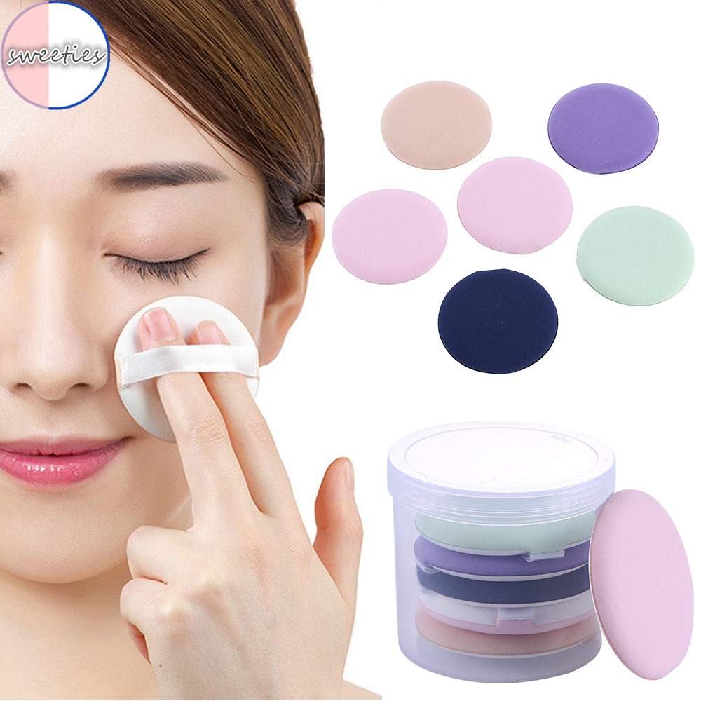 Set 7 Mút Trang Điểm Mềm Mại Hình Tròn Màu Kẹo Cho Nữ