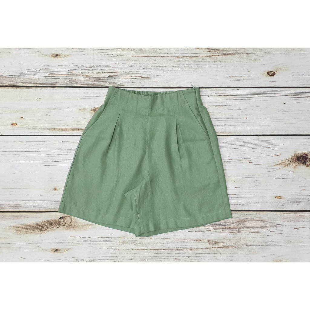 Quần Short Nữ  GHP-GARMENT Linen Kiểu Lưng Thun Dây Kéo Hông 5820 (SALE) | BigBuy360 - bigbuy360.vn