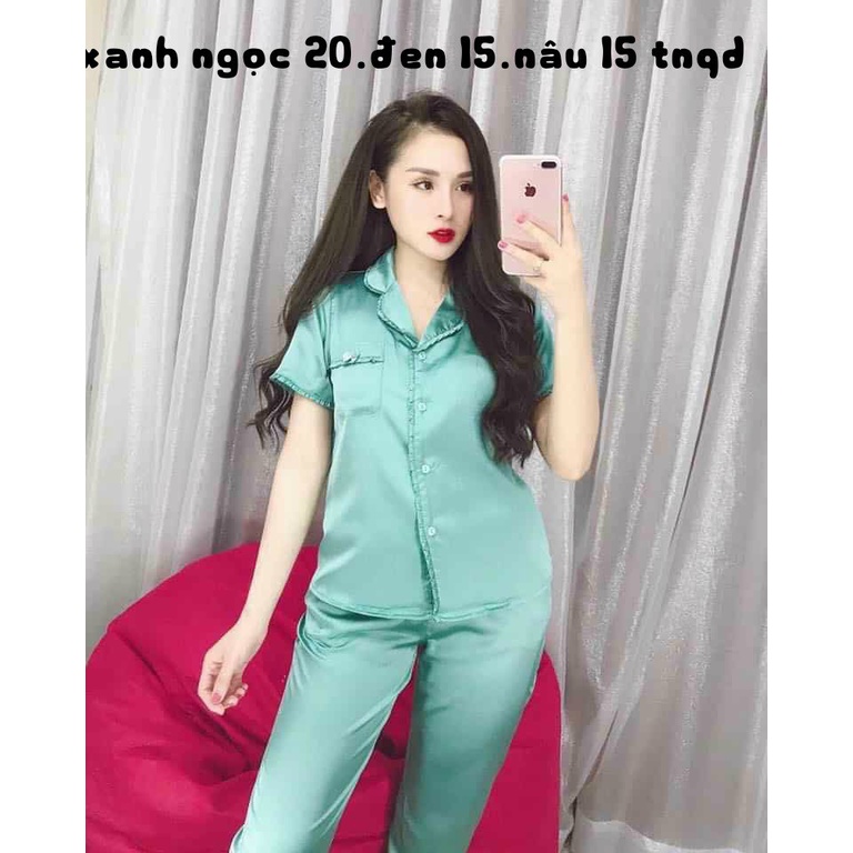 Bộ đồ ngủ nữ lụa bèo IMODA, quần dài tay cộc, thoải mái, bộ pijama sang trọng, lụa cao cấp, free side 45-60kg | BigBuy360 - bigbuy360.vn